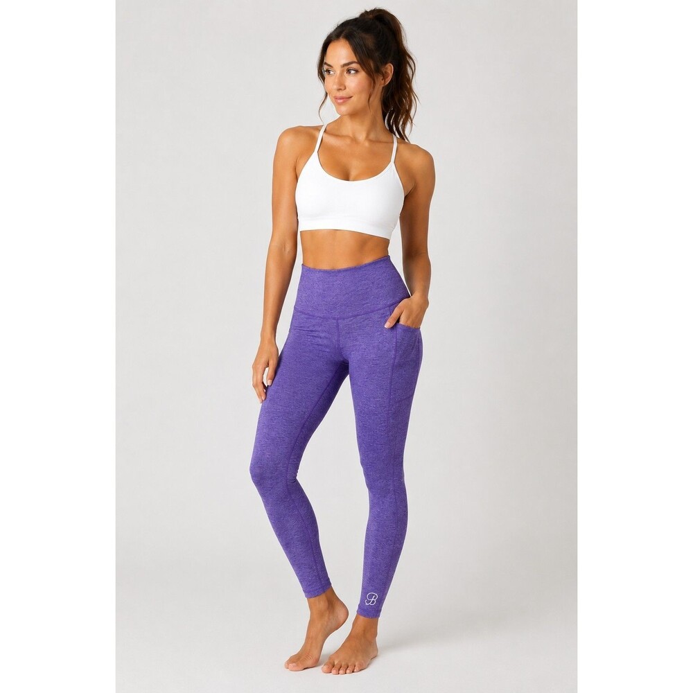 Bombshell Sportswear Define Leggings Scrunch Butt Heather Purple XS Gym Pockets